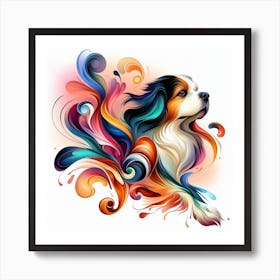Experience The Beauty And Grace Of A Dog In Motion With This Dynamic Watercolour Art Print Art Print