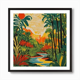 Kirstenbosch National Botanical Garden Sa Henri Rousseau Style Art Print