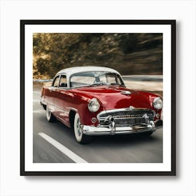 Classic Car On The Road 15 Art Print