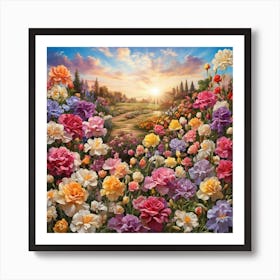 Garden Of Roses Art Print