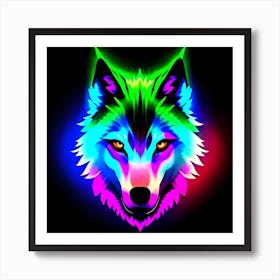 Neon Wolf, Neon Wolf Art, Neon Wolf Art, Neon Wolf, Neon Wolf Art Print