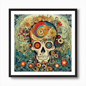 Day Of The Dead Skull 4 Art Print