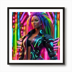 Neon Girl 24 Art Print