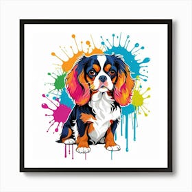 Graffiti King Charles Cavalier Art Print