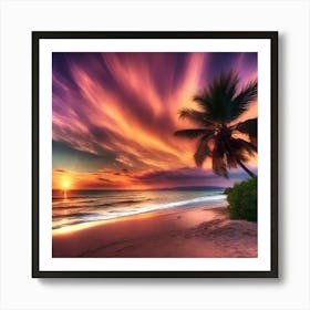 Sunset On The Beach 985 Art Print