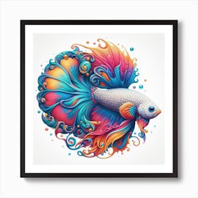 Something Fishy 3/4 (colourful rainbow sea river wall art decoration) Art Print