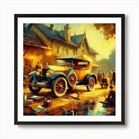 Antique Car Repair Art Print