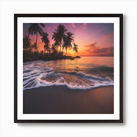 Sunset On The Beach Art Print