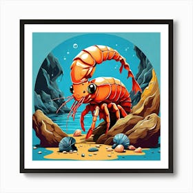 Lobster On The Rocks Art Print