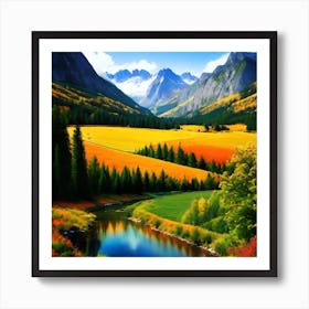 Valley In The Mountains 2 Art Print