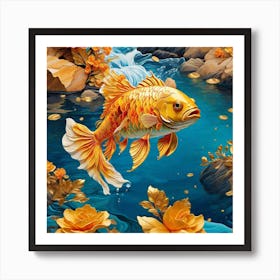 Gold Fish In A Pond Art Print