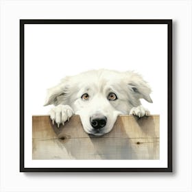 Dog On A Fence 1 Art Print