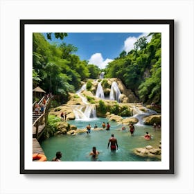 Waterfalls In Jamaica Art Print