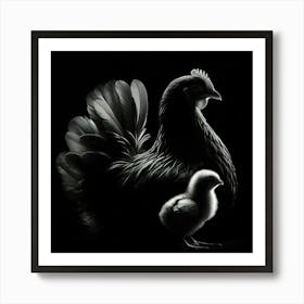 Hen And Chick 3 Art Print