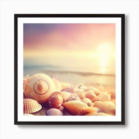 Seashells On The Beach Art Print