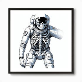 Skeleton Astronaut 2 Art Print