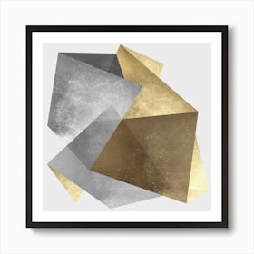 Geometric art with gold 4 Art Print