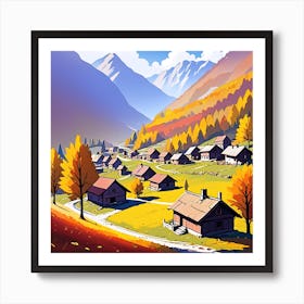 Autumn Village 12 Art Print