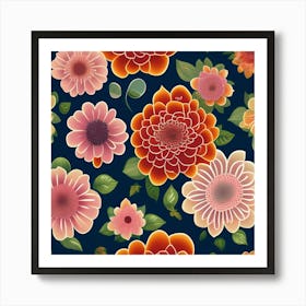 Floral Pattern Vector Art Print