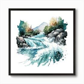 Watercolor River 1 Art Print