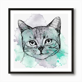 Watercolor Cat 2 Art Print