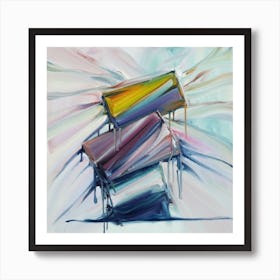 A group of paintings falling on top of each other 3 Art Print