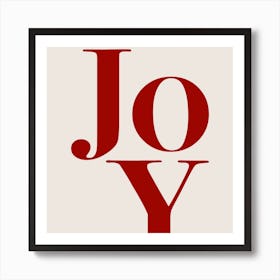 Text Joy in red Art Print