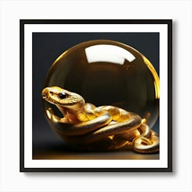 Snake In A Glass Ball 5 Art Print