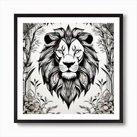 Lion Head 12 Art Print