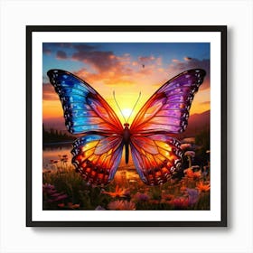 Firefly Whimsical Sunrise With Painted Butterfly Wings 14861 (2) Art Print