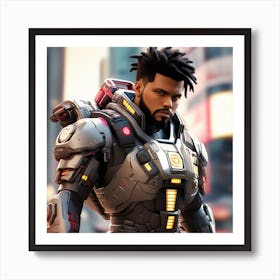 3d Dslr Photography The Weeknd Xo, Cyberpunk Art, By Krenz Cushart, Wears A Suit Of Power Armor Art Print