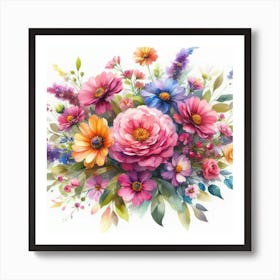 Watercolor Flowers Art Print