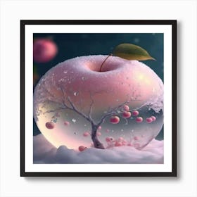 Apple In The Snow Art Print