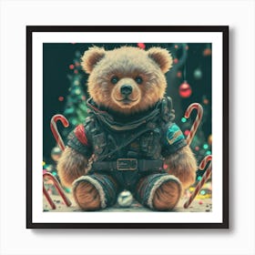 Teddy Bear In Space Art Print