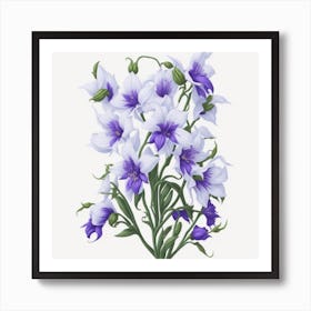 Violet Flowers myluckycharm Art Print