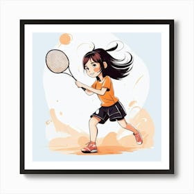 Badminton Girl Art Print