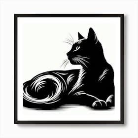 Cat Silhouette Art Print