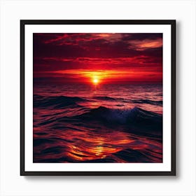 Sunset Over The Ocean 184 Art Print