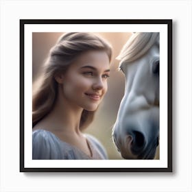 Princess And The Horse Art Print