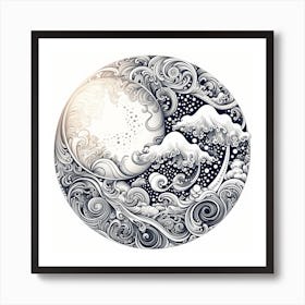 Moon And Clouds 3 Art Print