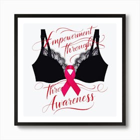 Women Breast Cancer Awareness background in Pink Ribbon international symbol for month October clipart and poster clipart and wall art3) Art Print