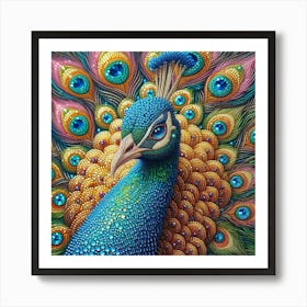 Peacock diamond painting 3 Art Print