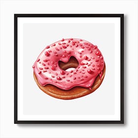 Pink Donut Art Print