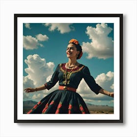 Frida Kahlo Dancing In The Sky Art Print