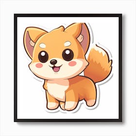 Cute Fox Sticker Art Print