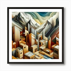 A mixture of modern abstract art, plastic art, surreal art, oil painting abstract painting art e
wooden huts mountain montain village 6 Art Print