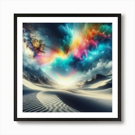 Rainbow Clouds In The Desert Art Print