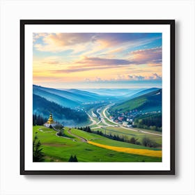 Sunrise In The Mountains Art Print