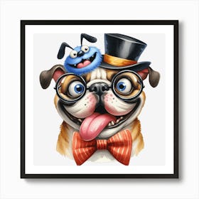 Bulldog In Top Hat 1 Poster