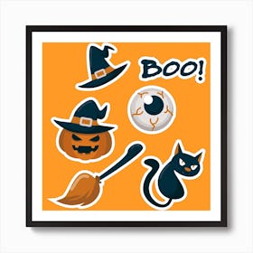 Halloween Stickers Affiche